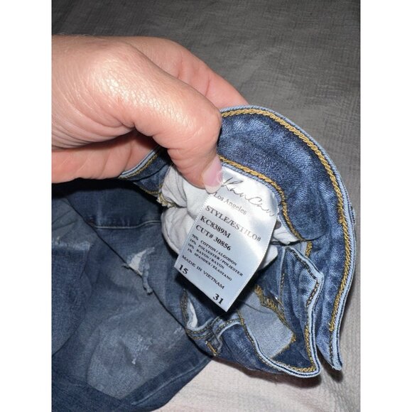 KANCAN Women’s ' Size 31 (15) DISTRESSED JEANS Button Fly - Picture 5 of 5